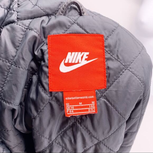 Nike Sample Black Leather High Low Zip Up Jacket - Picture 9 of 11